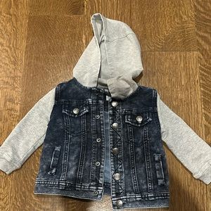 Splendid kids hooded jean mix jacket 6-12M